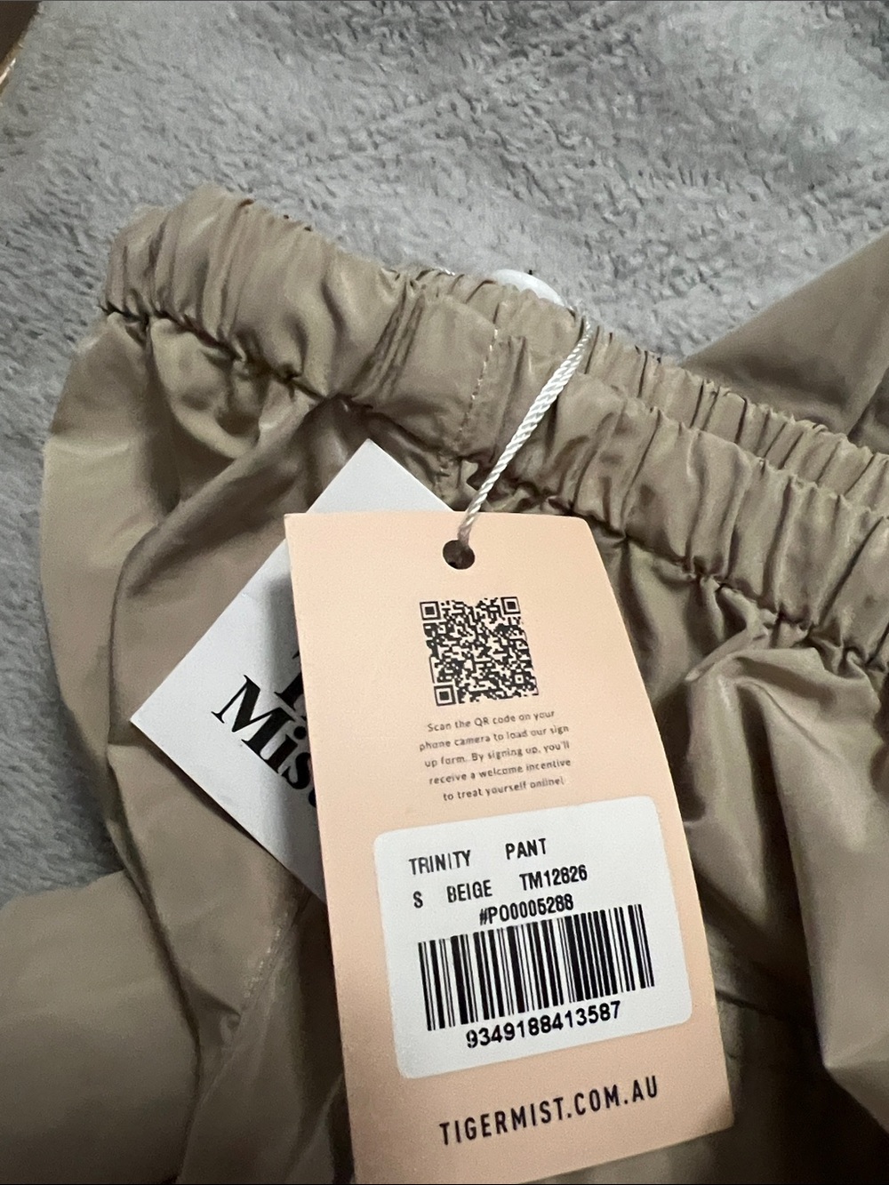 NEW Tiger Mist low rise tan/beige trinity cargo parachute lightweight pants - Picture 10 of 10